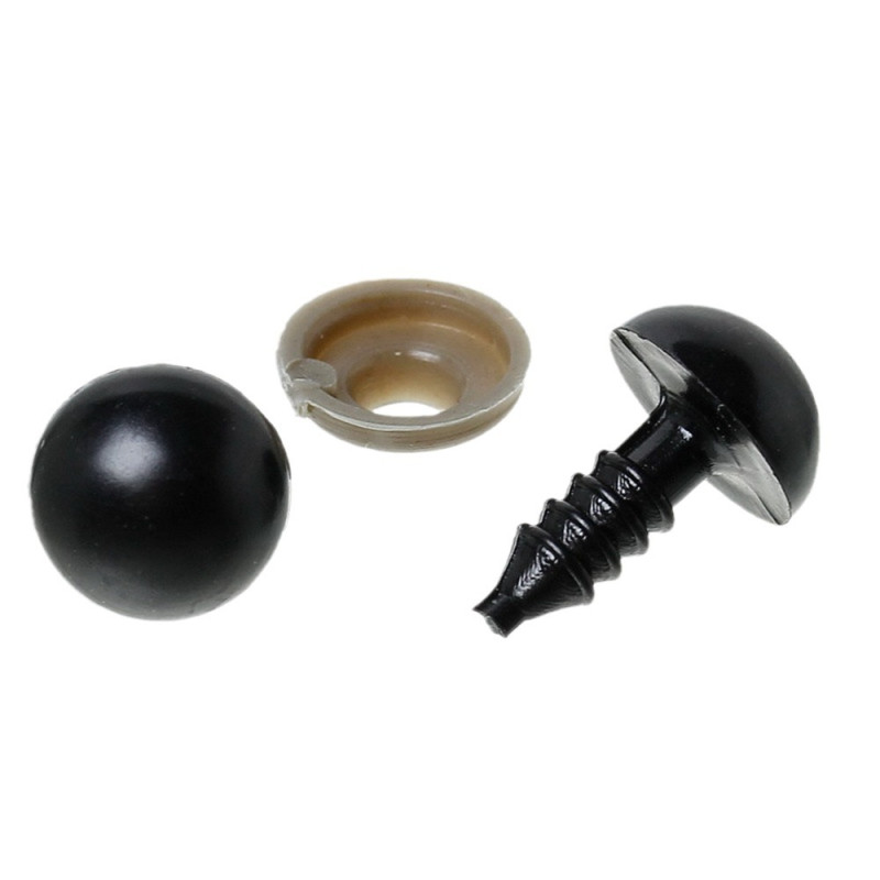 Czarne oczka do maskotek 6 mm - zestaw 10 sztuk - produkt wyplatamy.pl 2