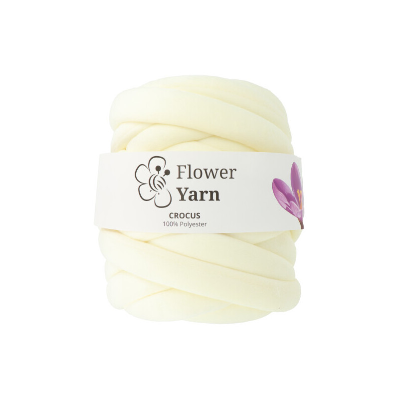Włóczka FlowerYarn Crocus ECRU 500g - miękka i welurowa włóczka do wyplatania - Produkt wyplatamy.pl 1