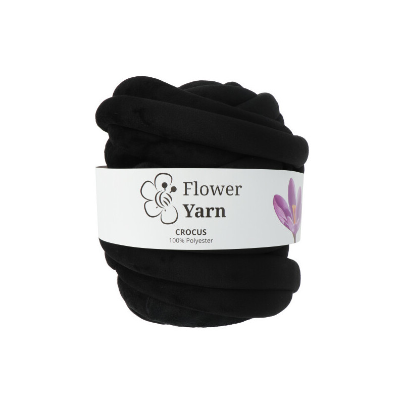 Włóczka FlowerYarn Crocus CZARNY 500g - gruba włóczka na poduszki i koce - Produkt wyplatamy.pl 1