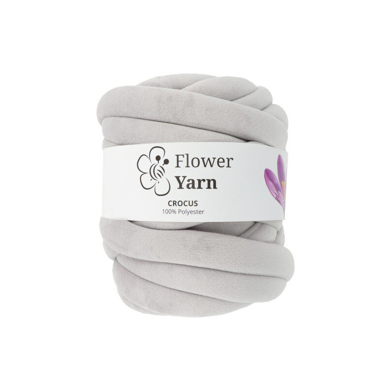 Włóczka FlowerYarn Crocus Szary Jasny 500g – gruba włóczka do torebek i dekoracji DIY - produkt wyplatamy.pl 1