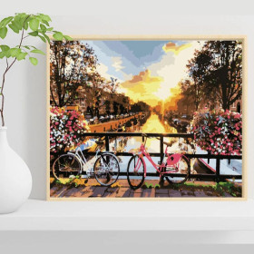 Zachód w Amsterdamie 40x50cm - malowanie po numerkach