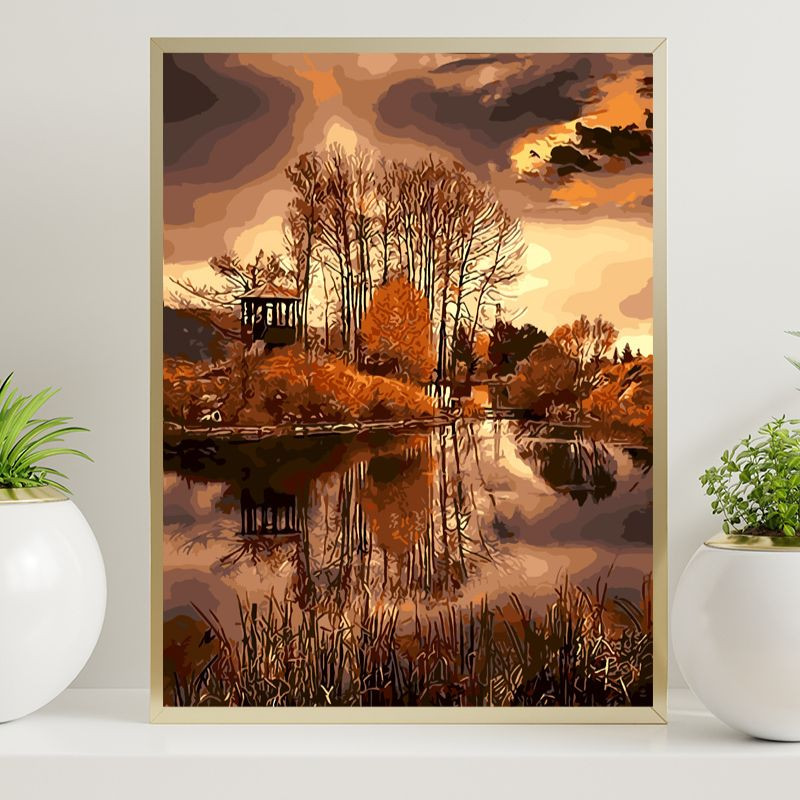 Nad Jeziorem 40x50cm - malowanie po numerkach - produkt wyplatamy.pl 1