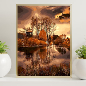 Nad Jeziorem 40x50cm - malowanie po numerkach