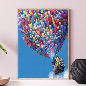 Latający Domek 40x50cm - malowanie po numerkach