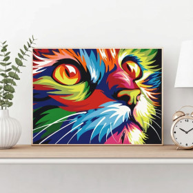 Kolorowy Kotek 40x50cm - malowanie po numerkach