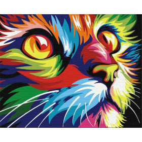 Kolorowy Kotek 40x50cm - malowanie po numerkach - produkt 2