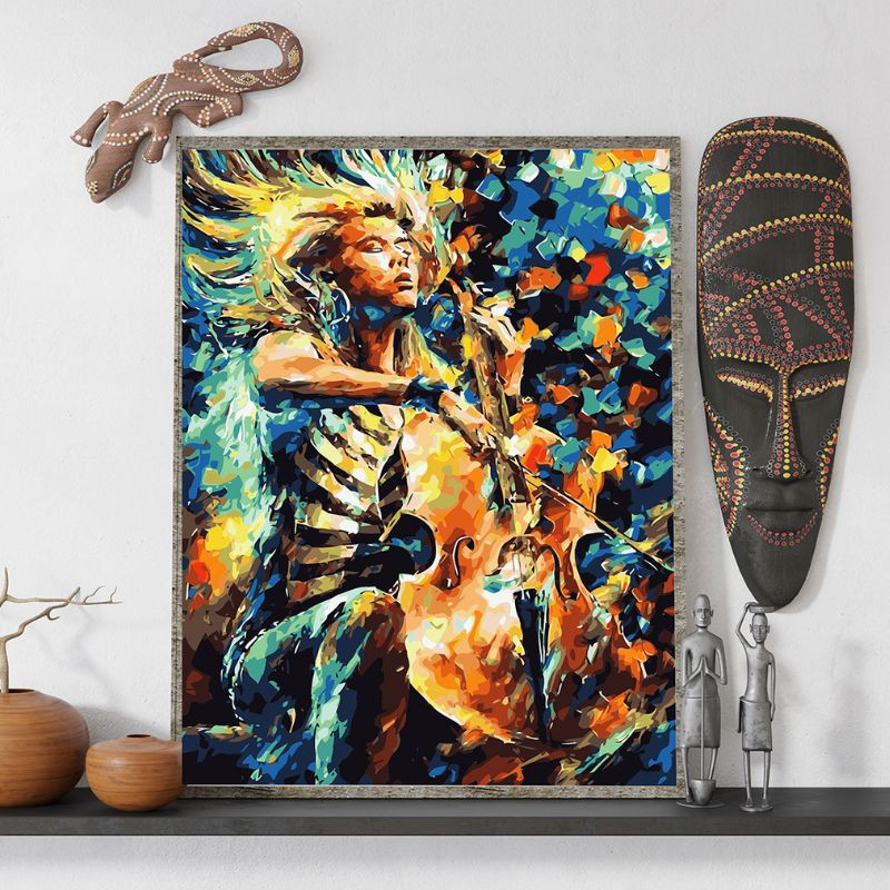 Kolorowa Wiolonczela 40x50cm - malowanie po numerkach - produkt wyplatamy.pl 1