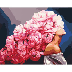 Kobieta Peonia 40x50cm - malowanie po numerkach - produkt 2
