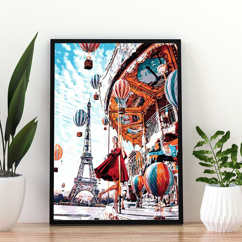 Karuzela w Paryżu 40x50cm - malowanie po numerkach - produkt wyplatamy.pl 4