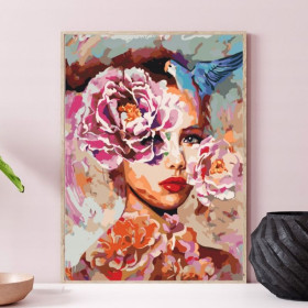 Dziewczyna Kwiat 40x50cm - malowanie po numerkach
