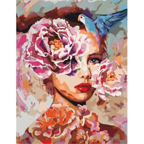 Dziewczyna Kwiat 40x50cm - malowanie po numerkach - produkt 2