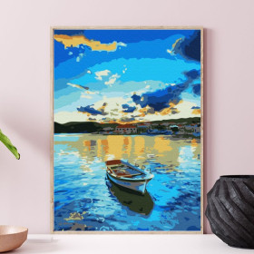 Błękitne Jezioro 40x50cm - malowanie po numerkach