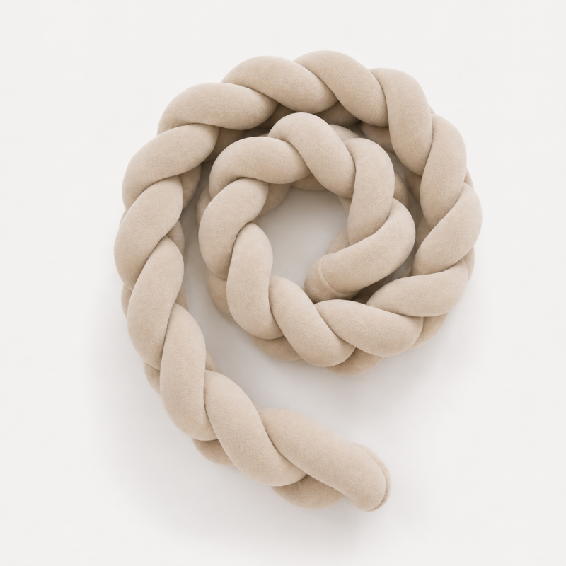 Aksamitna gruba włóczka 5 cm beżowy - product wyplatamy.pl 3