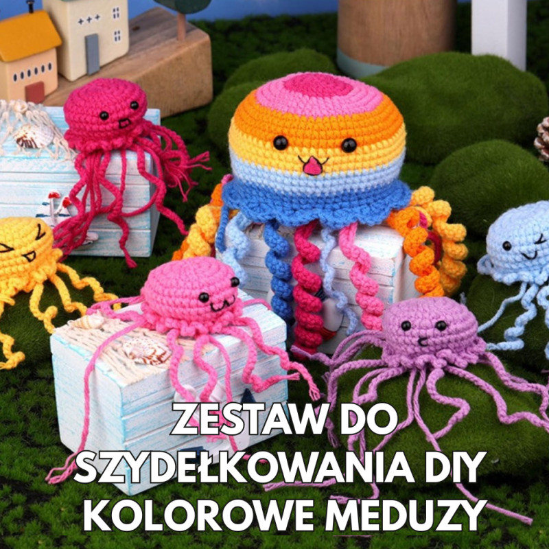 Zestaw do szydełkowania DIY – Kolorowe Meduzy - produkt wyplatamy.pl 1