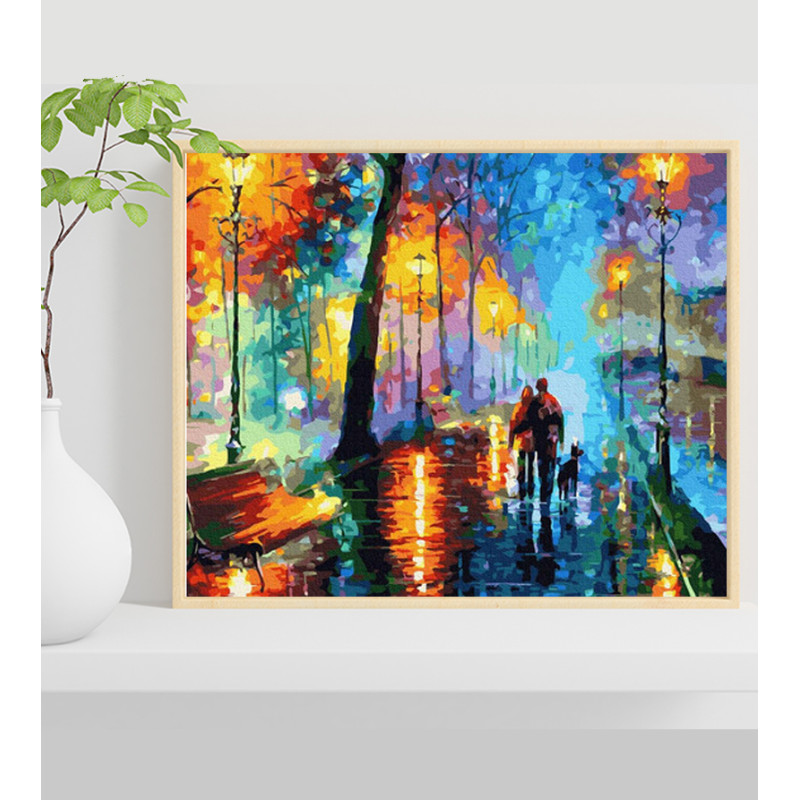 Jesień nocą 40x50cm - malowanie po numerkach - produkt wyplatamy.pl 1