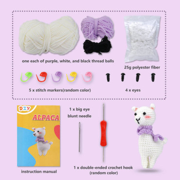 Zestaw do szydełkowania DIY – Alpaka - produkt 6