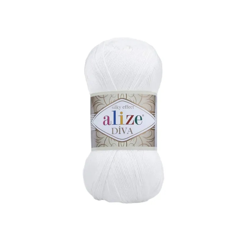 Włóczka Alize Diva 55 biały - produkt wyplatamy.pl 1
