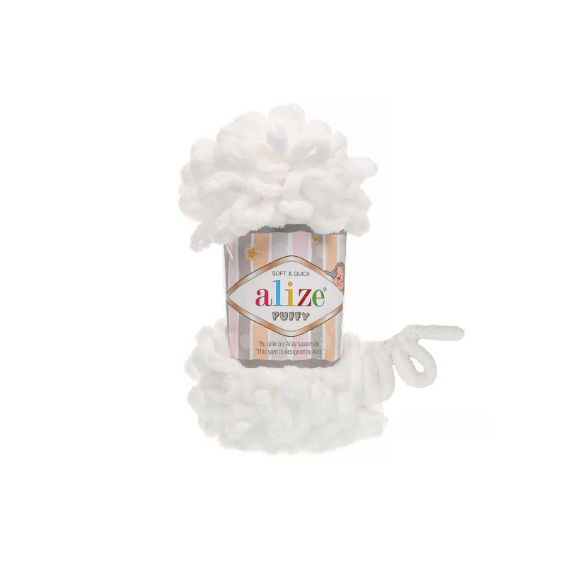 Włóczka  Alize Puffy 55 biały - produkt wyplatamy.pl 1