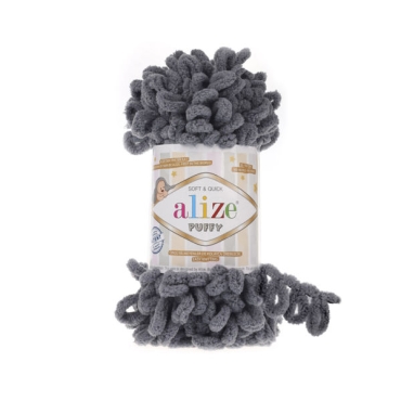 Włóczka  Alize Puffy 87 ciemny szary