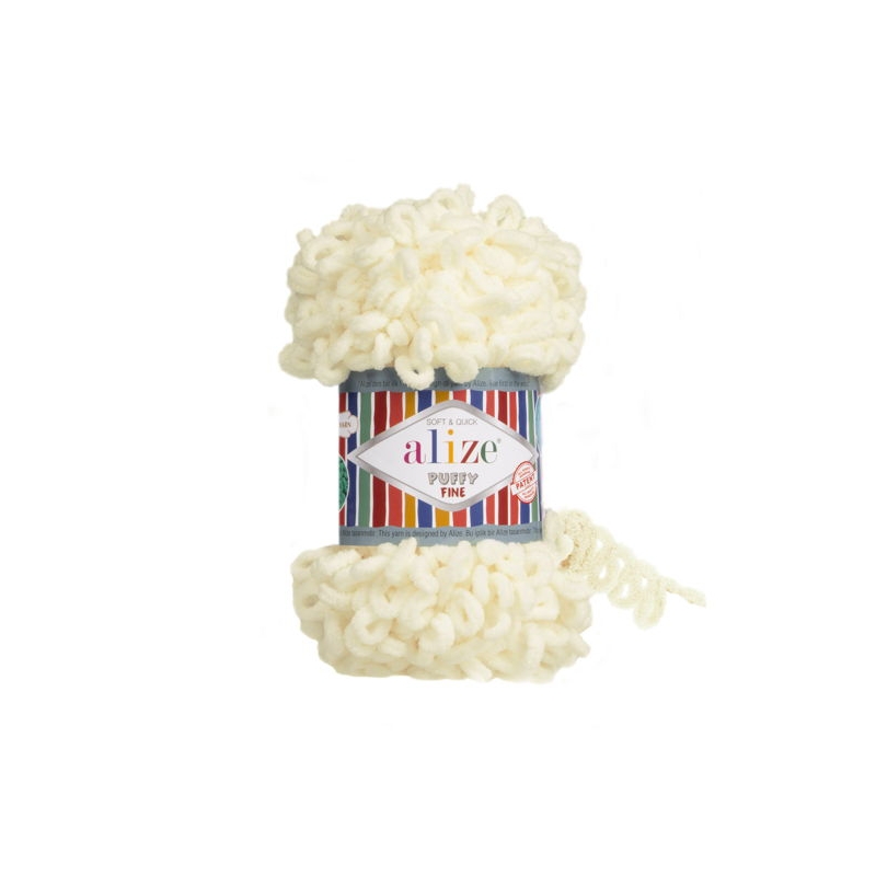 Włóczka Alize Puffy Fine 62 kremowy - produkt wyplatamy.pl 1