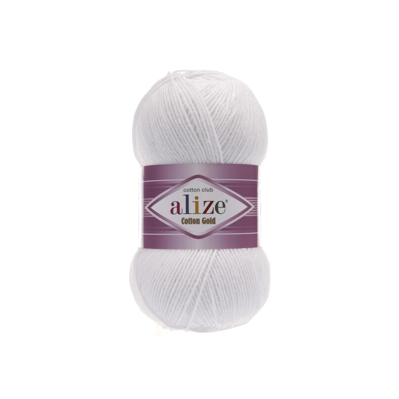 Włóczka  Alize Cotton Gold 055 biały - produkt wyplatamy.pl 1