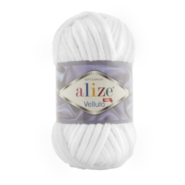 Włóczka Alize Velluto 55 biały - produkt 1