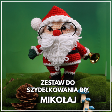 Zestaw do szydełkowania DIY – Świąteczna Laleczka Mikołaj