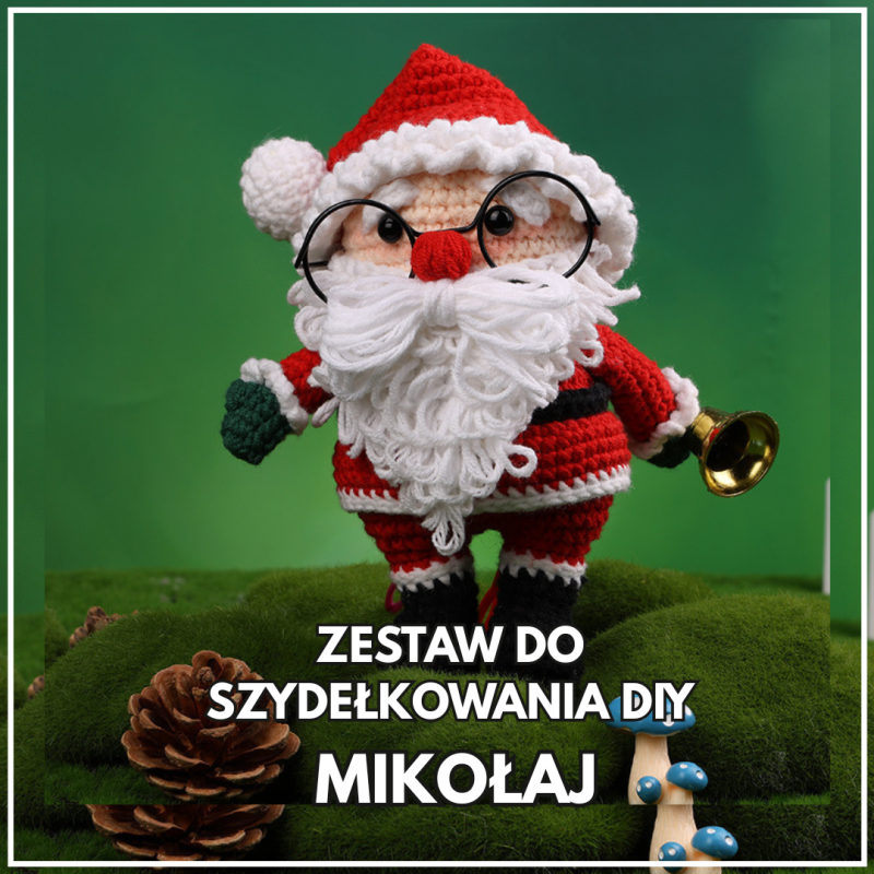 Zestaw do szydełkowania DIY – Świąteczna Laleczka Mikołaj - produkt wyplatamy.pl 1