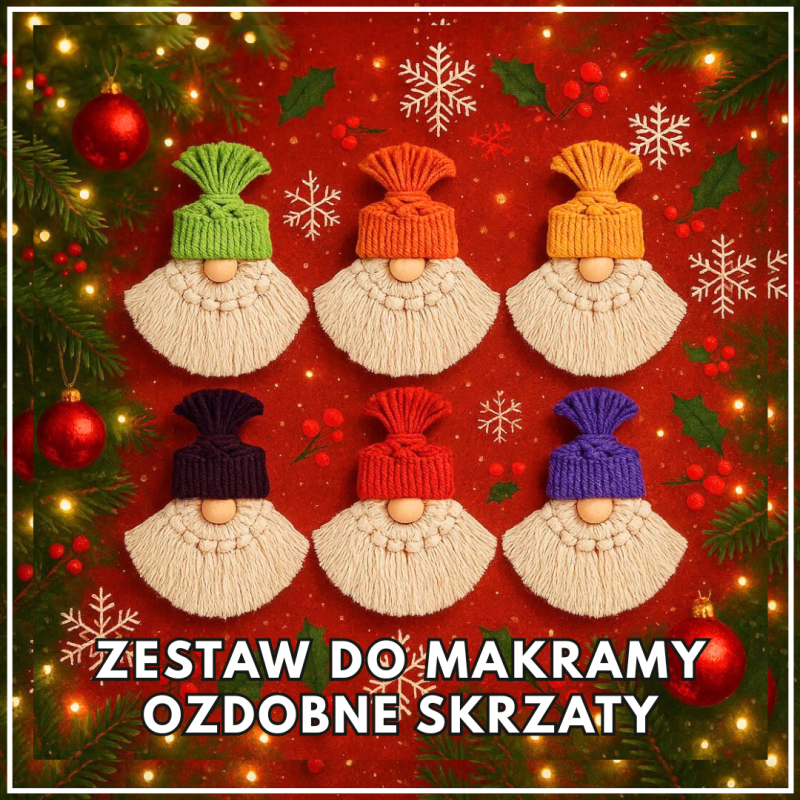 Zestaw do makramy DIY - Krasnoludki do Zawieszenia - produkt wyplatamy.pl 1