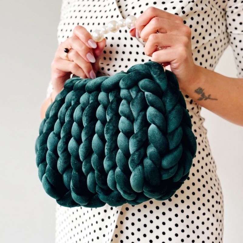 Włóczka FlowerYarn Crocus Zielony 500g – gruba włóczka do torebek, koców i dekoracji - produkt wyplatamy.pl 2