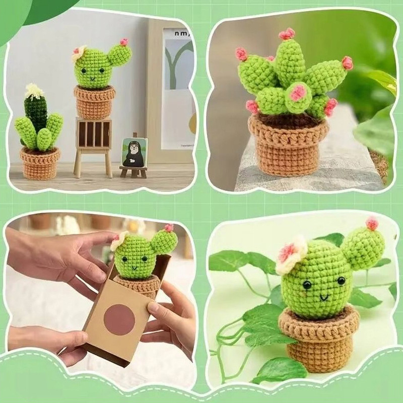 Zestaw do szydełkowania DIY – Mini Kaktusy (3 szt.) - produkt wyplatamy.pl 3