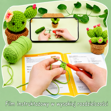Zestaw do szydełkowania DIY – Mini Kaktusy (3 szt.) - Produkt 4