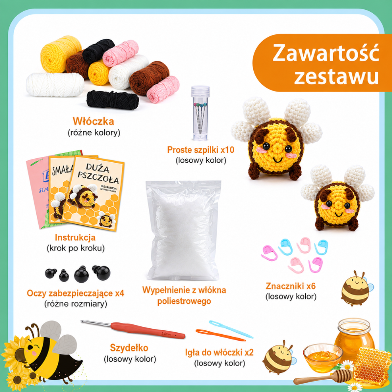 Zestaw do szydełkowania DIY – pszczoła - Produkt wyplatamy.pl 3