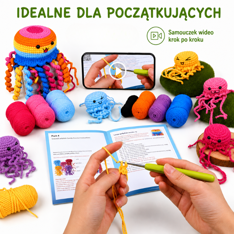 Zestaw do szydełkowania DIY – Kolorowe Meduzy - Produkt wyplatamy.pl 3