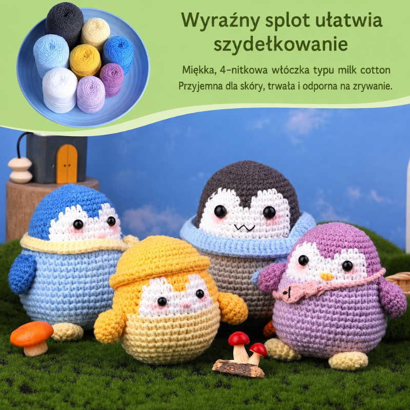 Zestaw do szydełkowania DIY- Rodzina Pingwinów - produkt wyplatamy.pl 5