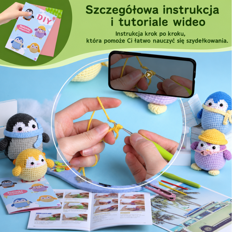 Zestaw do szydełkowania DIY- Rodzina Pingwinów - produkt wyplatamy.pl 6
