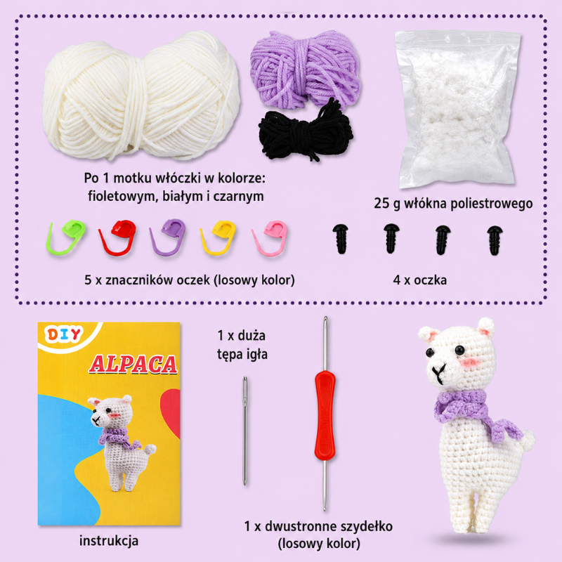 Zestaw do szydełkowania DIY – Alpaka - Produkt wyplatamy.pl 3