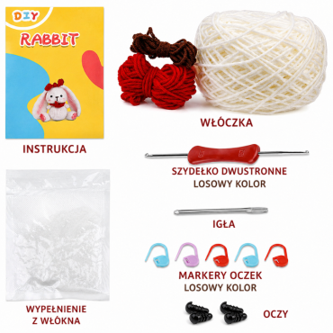 Zestaw do szydełkowania DIY – Króliczek - produkt 2