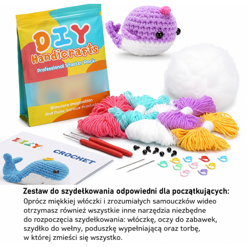 Zestaw do szydełkowania DIY –  rodzina wielorybków - produkt wyplatamy.pl 3