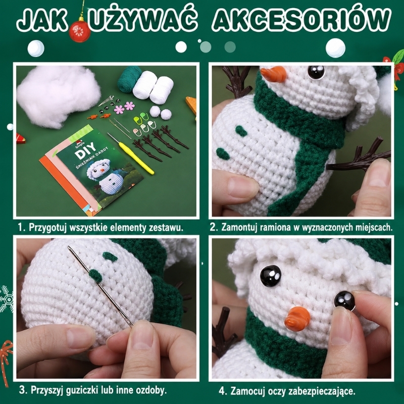 Zestaw do szydełkowania DIY  - Bałwanek - Produkt wyplatamy.pl 5