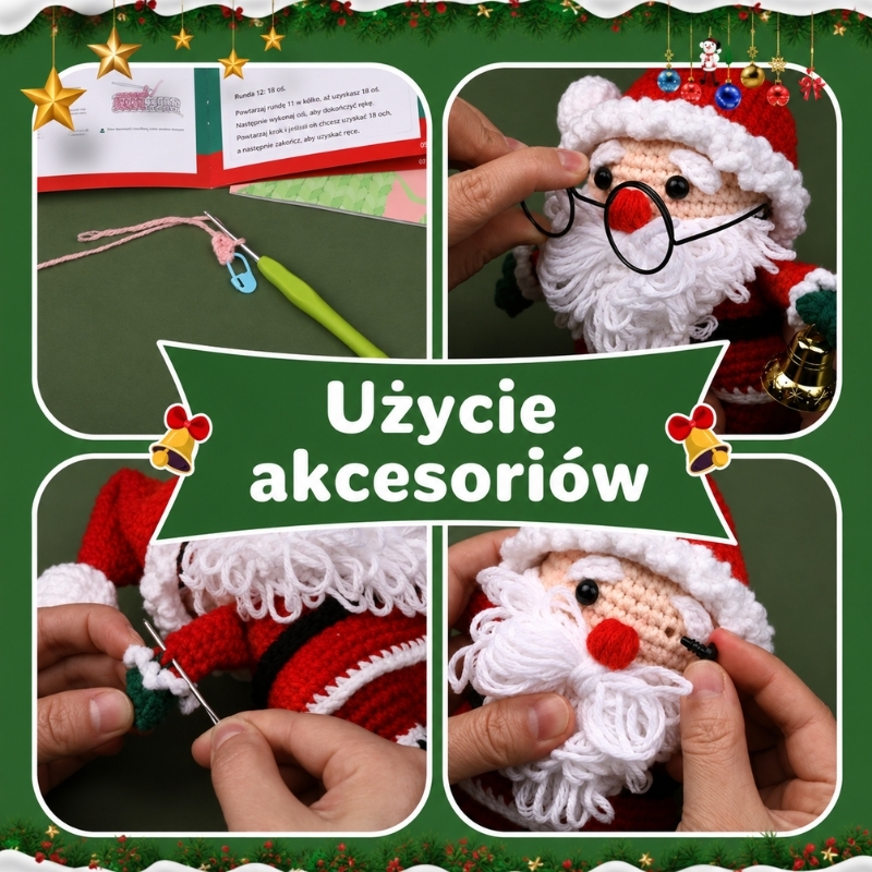 Zestaw do szydełkowania DIY – Świąteczna Laleczka Mikołaj - produkt wyplatamy.pl 6