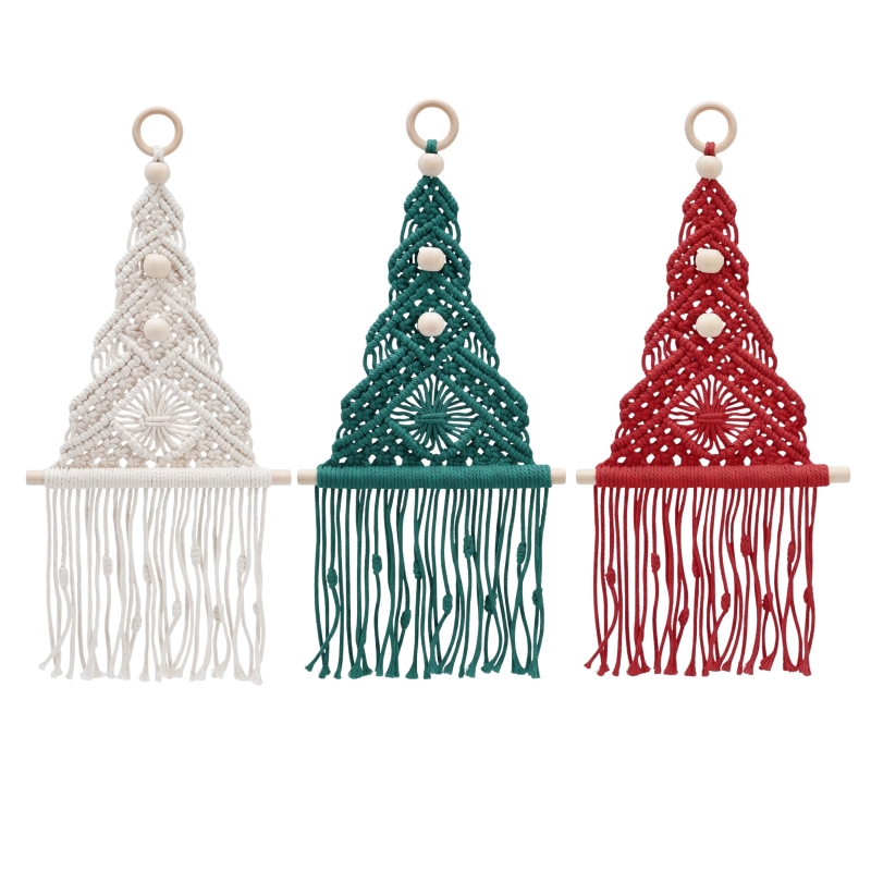 Zestaw do Makramy DIY – Świąteczne Choinki Boho (3 szt.) - produkt wyplatamy.pl 5