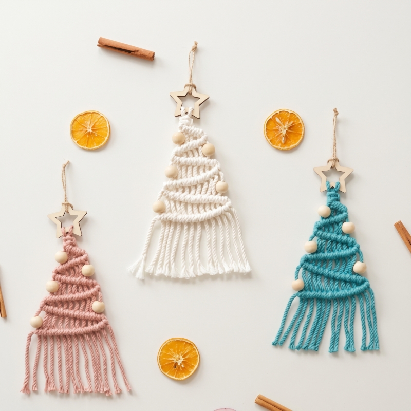 Zestaw do Makramy DIY – Świąteczne Choinki Boho - produkt wyplatamy.pl 3