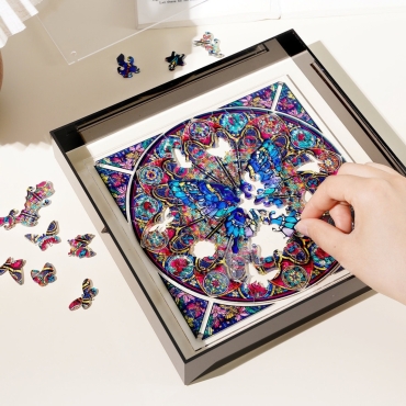 Puzzle akrylowe Witrażowy Motyl – 88 elementów, przezroczyste - produkt 2