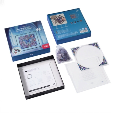 Puzzle akrylowe Witrażowy Motyl – 88 elementów, przezroczyste - produkt 5