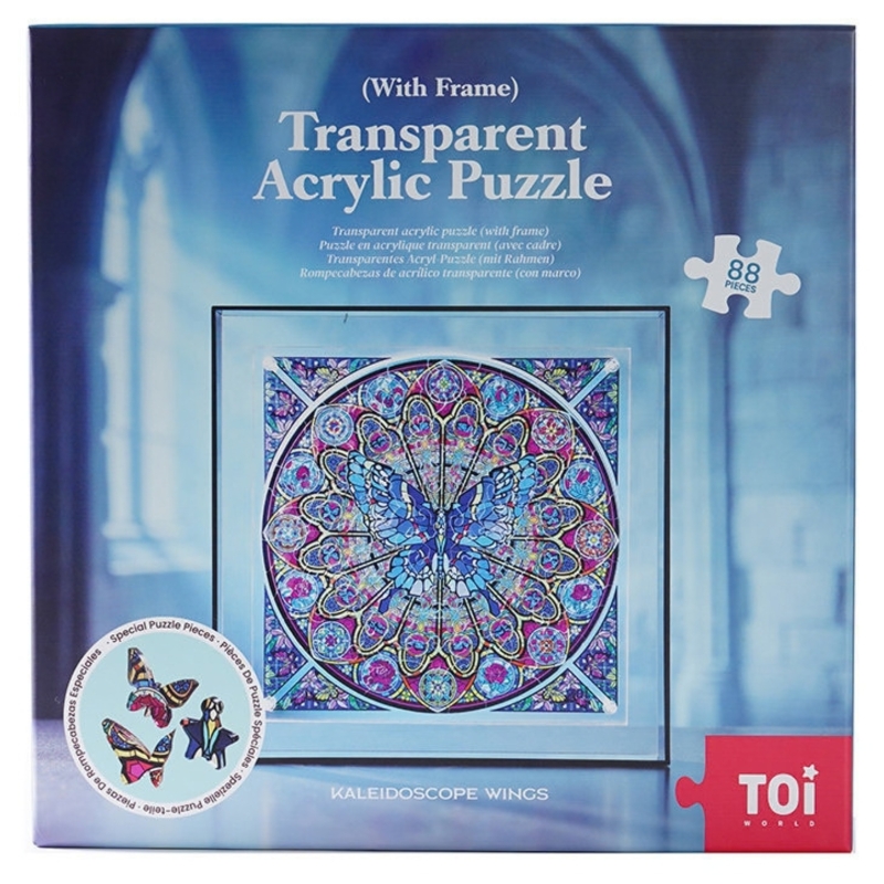 Puzzle akrylowe Witrażowy Motyl – 88 elementów, przezroczyste - product wyplatamy.pl 6