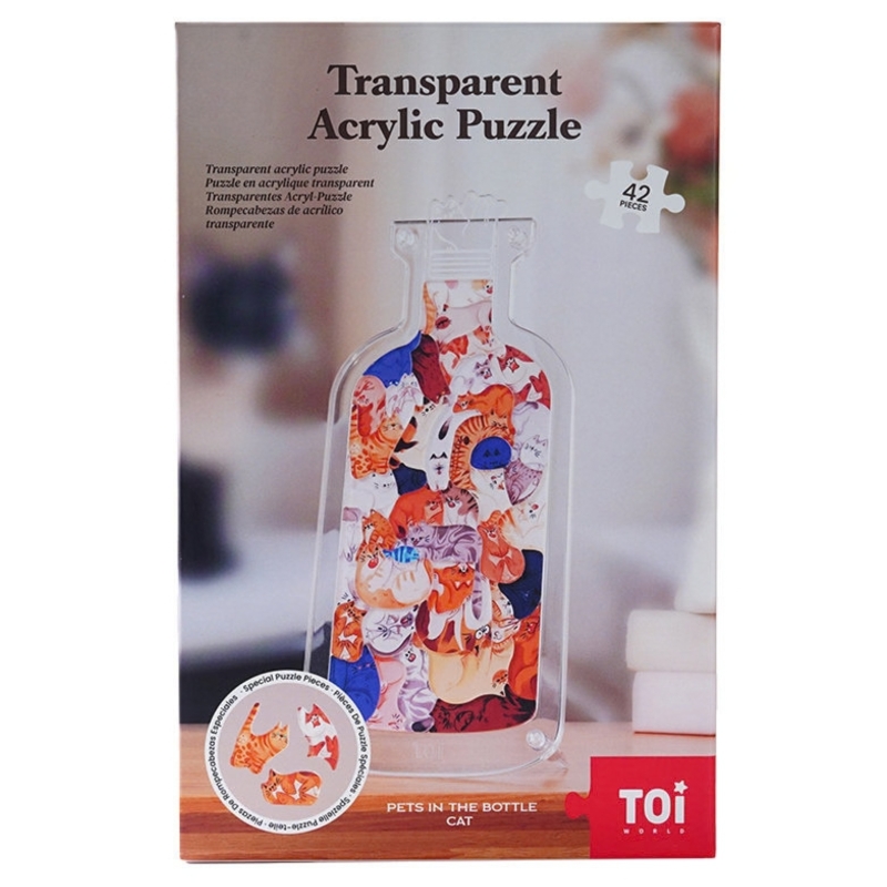 Puzzle akrylowe w butelce – Kot, 42 elementy (łamigłówka) - produkt wyplatamy.pl 5