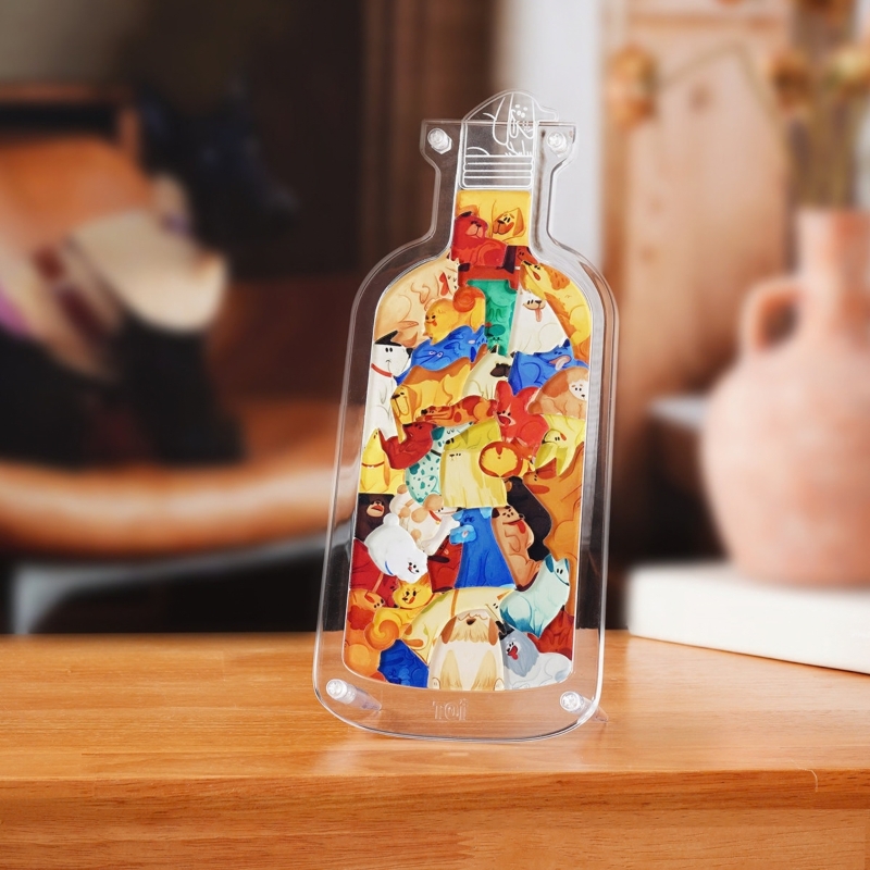 Puzzle akrylowe w butelce – Piesek, 42 elementy (łamigłówka) - produkt wyplatamy.pl 4
