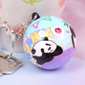 Brelok-układanka 3D Panda wśród kwiatów – brelok do kluczy z pandą - produkt 2