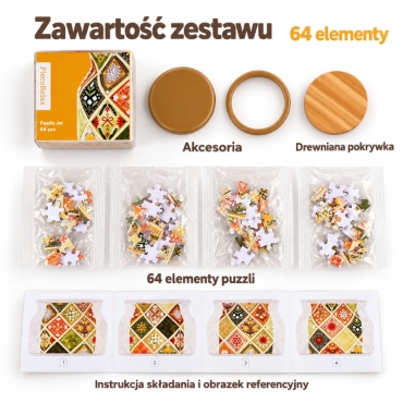 Słoik w stokrotki z drewnianym wieczkiem – Daisy Breeze puzzle 3D - produkt 3